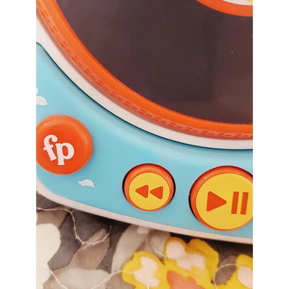 Fisher Price Musical Record Player Toy White Blue Elephant Animal